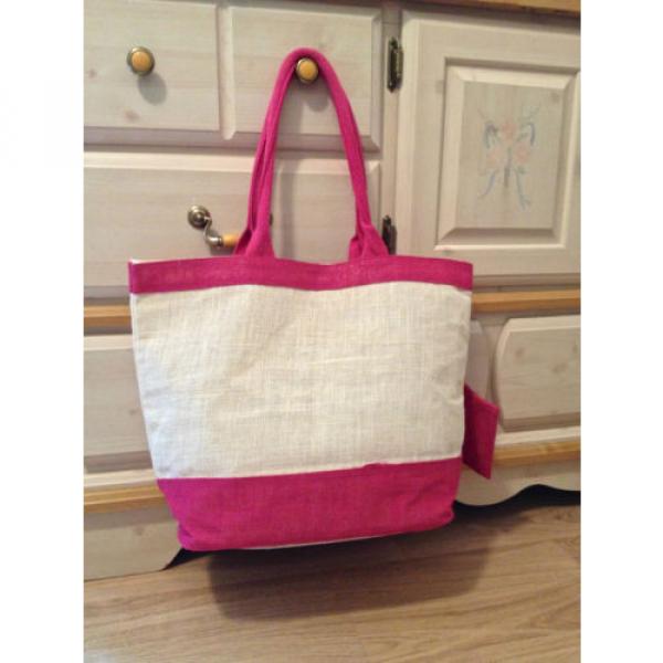 Hot Pink SANDALS Canvas Beach Bag Tote #4 image