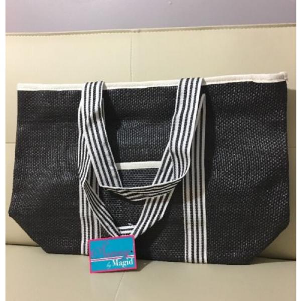 Magid Black Straw Beach/Tote Bag #3 image