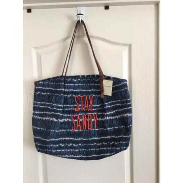 $98 LUCKY BRAND Large Portland TOTE BAG Beach Stay Sandy Blue #1 image