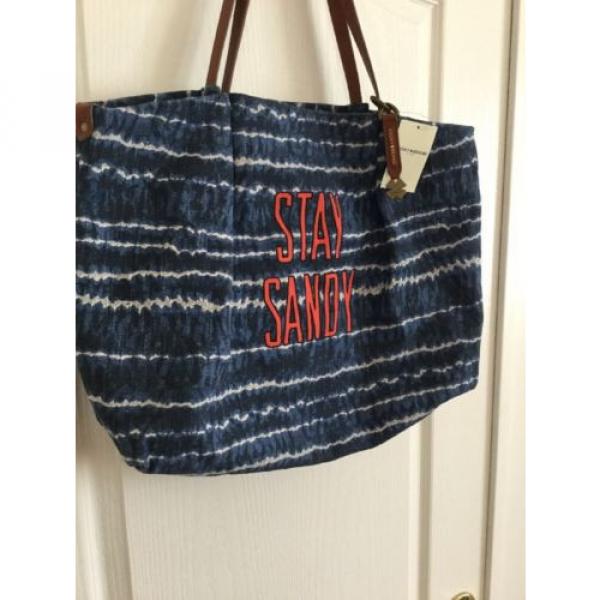 $98 LUCKY BRAND Large Portland TOTE BAG Beach Stay Sandy Blue #2 image