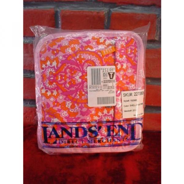 New Old Stock! LAND&#039;S END Pink Floral SIDE SHELL BAG Featherweight BEACH TOTE #2 image