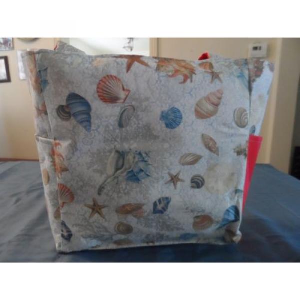 seashells ocean beach sand blue pink purse/bag/diaper bag handmade #3 image