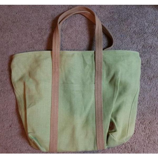 Maks Active Wear, Natural Golden Jute Beach Tote Bag, Sage green #1 image