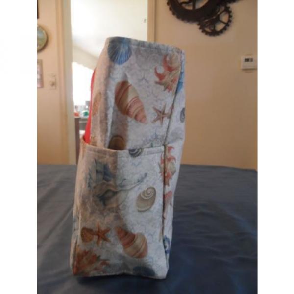 seashells ocean beach sand blue pink purse/bag/diaper bag handmade #4 image