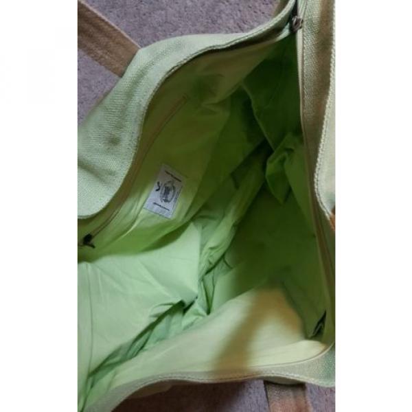 Maks Active Wear, Natural Golden Jute Beach Tote Bag, Sage green #4 image