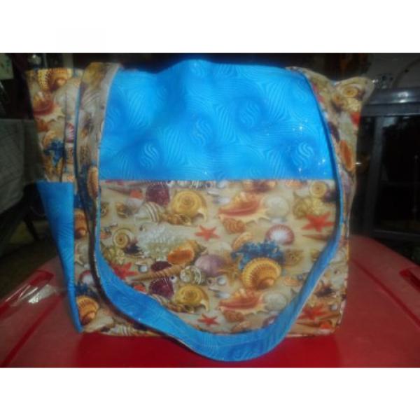 ocean beach seashells sand purse/bag/diaper bag handmade #5 image