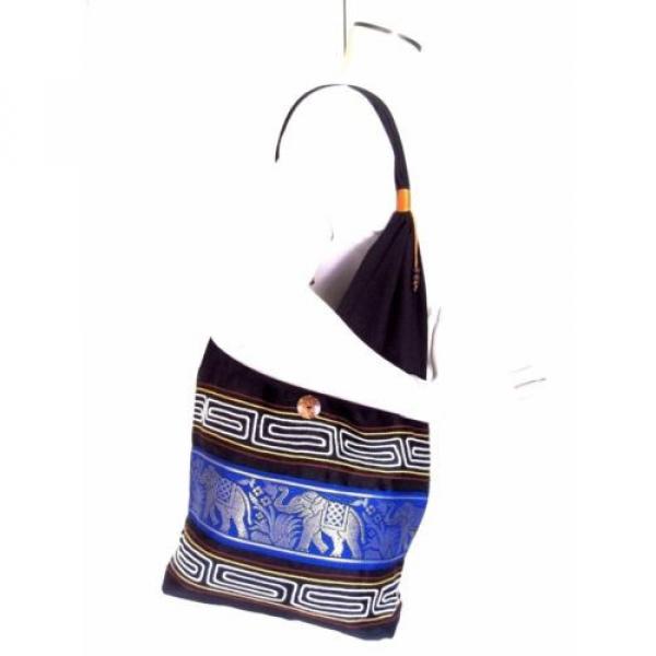 Thai Elephant Shoulder Beach Bag Cotton Hobo Handbag Shopping Women Tote Purses #4 image