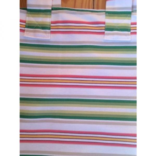 SALE! 50% OFF Handmade Large Pink Green Stripe Tote Beach Surf Pool Bag 19x16 #5 image