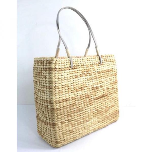 Xhilaration Corn Husk Woven Tote Beach Pool Bag #3 image