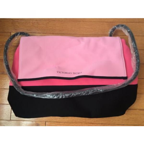 NWOT Victorias Secret Pink Black Neoprene Insulated Cooler Tote Picnic Beach Bag #1 image