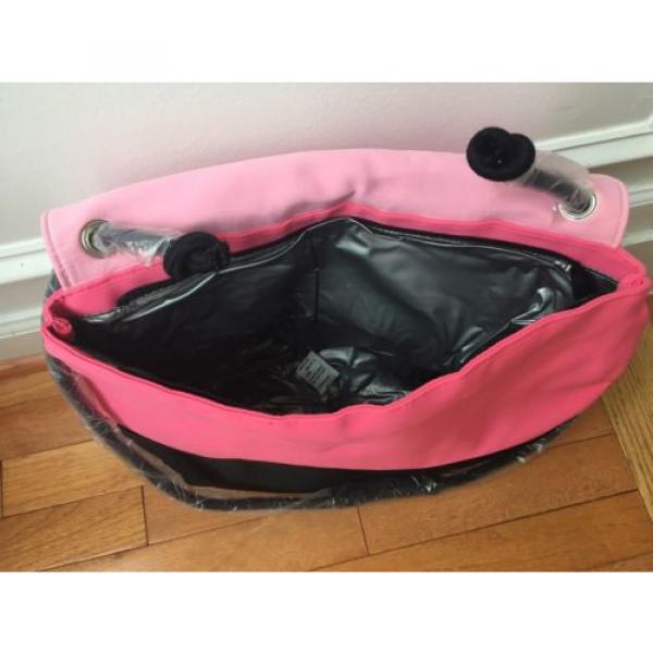 NWOT Victorias Secret Pink Black Neoprene Insulated Cooler Tote Picnic Beach Bag #2 image