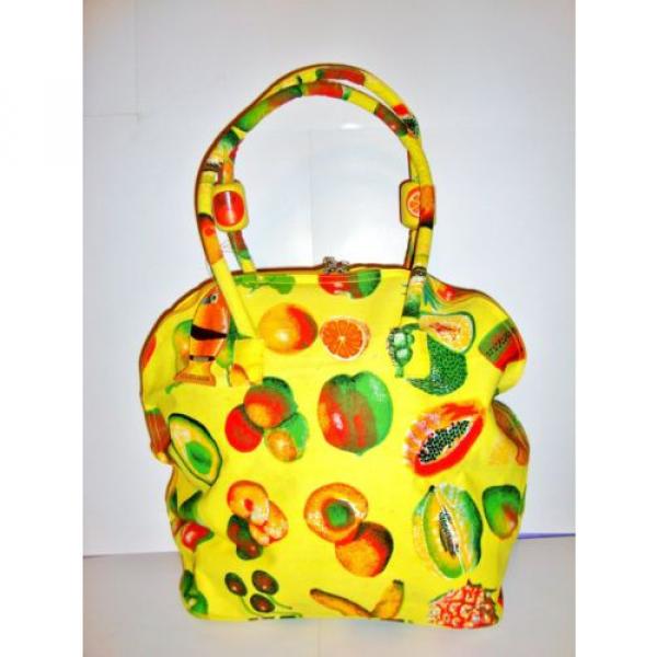 LQQK Beautiful GOLDEN SANDS Fruit Canvas Beach Tote Shopping Bag Yellow #2 image