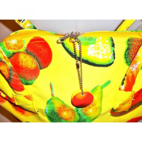 LQQK Beautiful GOLDEN SANDS Fruit Canvas Beach Tote Shopping Bag Yellow #3 image