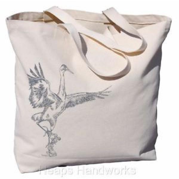 Beach Tote Bag - Canvas Travel Market Shopping Cotton - Gray Crane - NEW #1 image