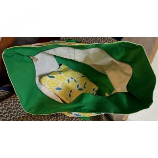 Tri-Coastal Lemons Beach Tote Bag with Waterproof Bathing Suit Bag #3 image