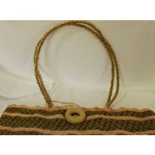 NEW Mar Y Sol Large Catalina Raggia Tote  Hemp Brown Green Bag Beach Carry All #5 image