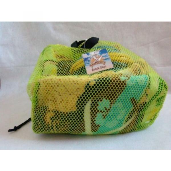 New Green Mesh Drawstring Beach Bag with Sandals Print Lg Beach Towel 30&#034;x 60&#034; #5 image