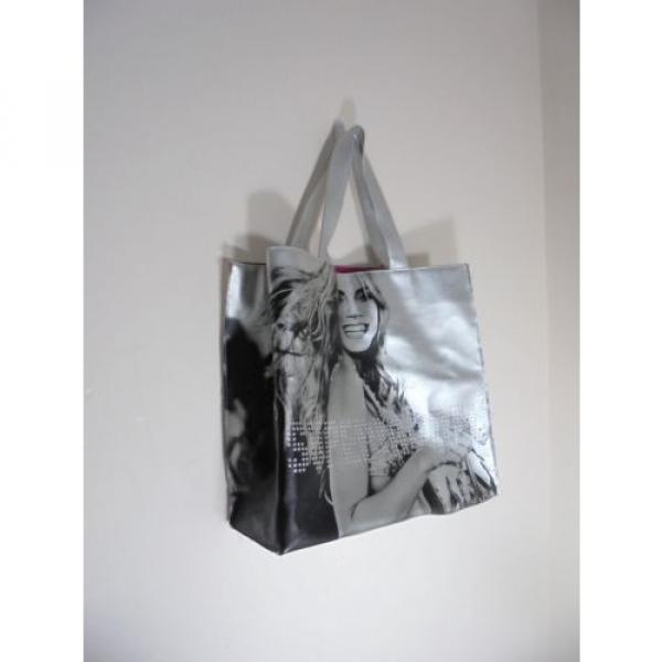 Victoria&#039;s Secret Angels Tote Bag Beach Travel Shopping Metallic Silver #3 image