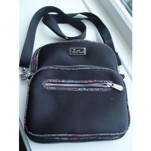 PALM BEACH black medium cross body, colorful piping Shoulder Bag #1 image