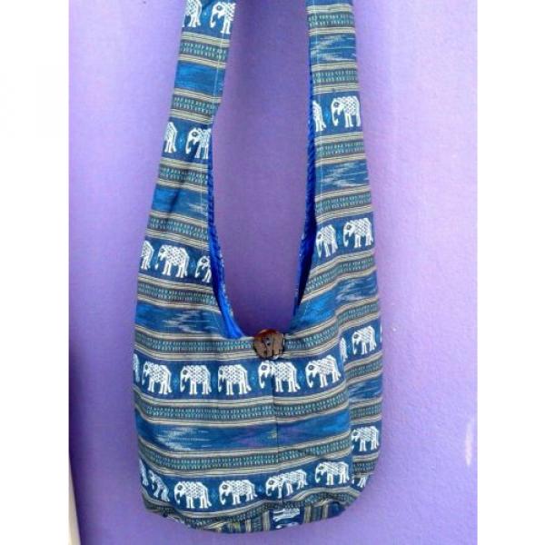 Hippie boho mini shoulder pouch beach bag local Thai handmade cotton petite size #1 image