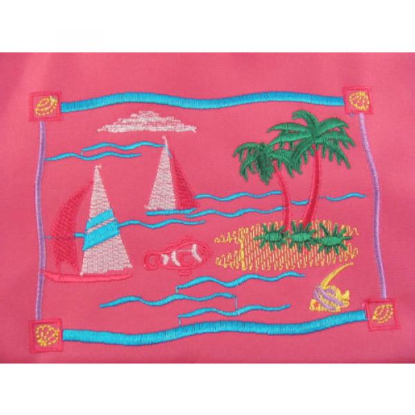 NWT Stowaway Cute Pink Zippered Suntan Lotion Beach Bag Tropical Sea Shell HD002 #1 image