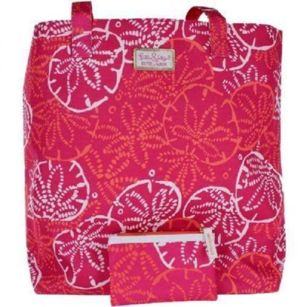 Lilly Pulitzer for Estee Lauder Design Tote/Beach Bag &amp; Pouch, Creme and Gloss #1 image