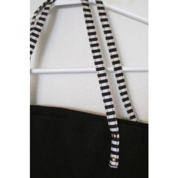 Victoria&#039;s Secret Black~Pink~White Striped Large Canvas Tote/Beach/Hand Bag #3 image