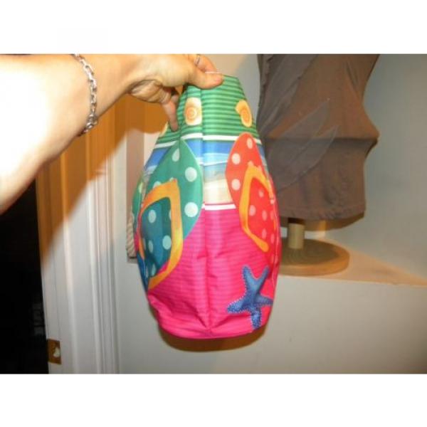 Pretty! FLIP FLOP/SHELL Hot Pink/Multi Summer/Vacation/Beachbag/Shopper/Tote. #5 image