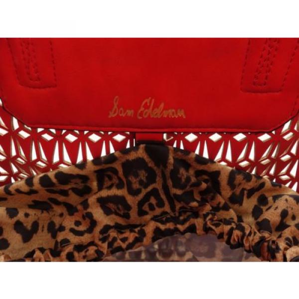 NEW- SAM EDELMAN Large Passion Red Lined Leather Tote Beach Bag Shopper #4 image