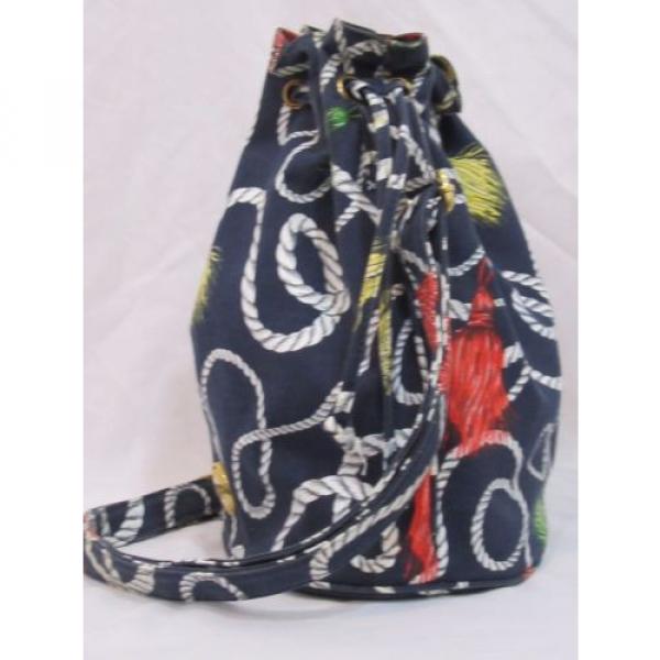 Monet Bucket Tote Nautical Theme Water Resistant Liner Beach Bag Drawstring #3 image