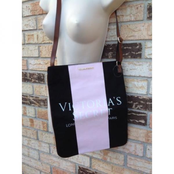 New! VICTORIAS SECRET Faux Leather Canvas TOTE Beach Bag #1 image