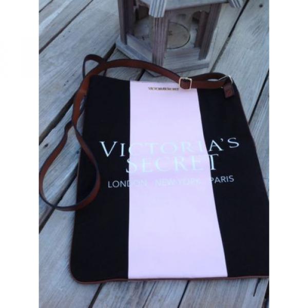 New! VICTORIAS SECRET Faux Leather Canvas TOTE Beach Bag #2 image