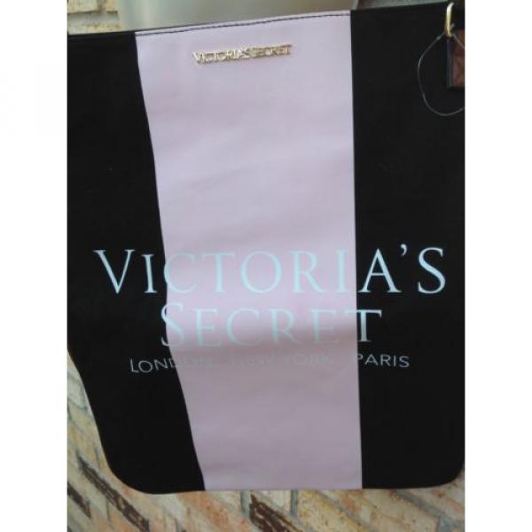 New! VICTORIAS SECRET Faux Leather Canvas TOTE Beach Bag #3 image