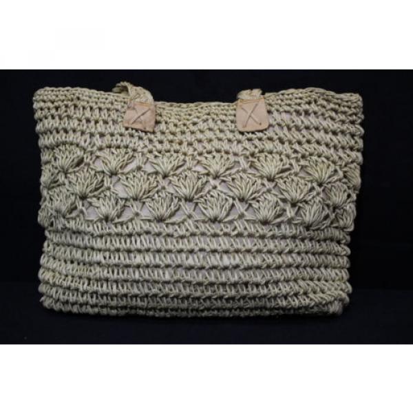 BARGANZA Friends Of Nature, Large Beach TOTE Bag, Maize Crochet, Beige Color #1 image