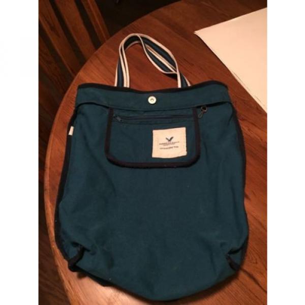 AMERICAN EAGLE Outfitters TOTE Beach Bag Shopper Purse GYM Blue AEO #3 image