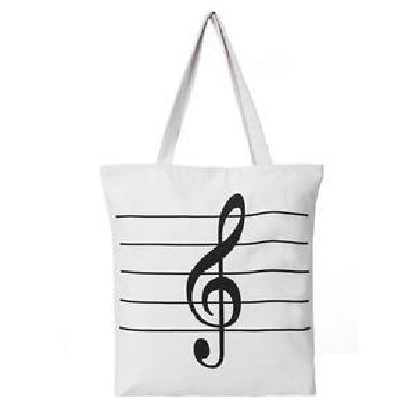 Music Note Print 15&#034; Canvas Beach Diaper Tote Bag Purse Shopper #1 image