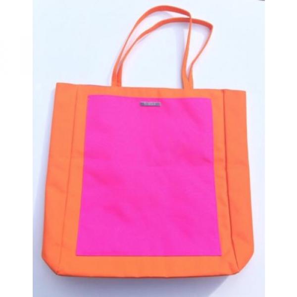 CLINIQUE BEACH TOTE BAG ORANGE &amp; PINK #1 image