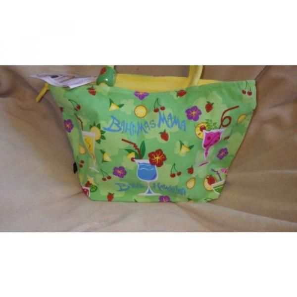 Large Beach Bag Green Bahamas Momma Canvas Shopping Tote Waterproof NWT #5 image