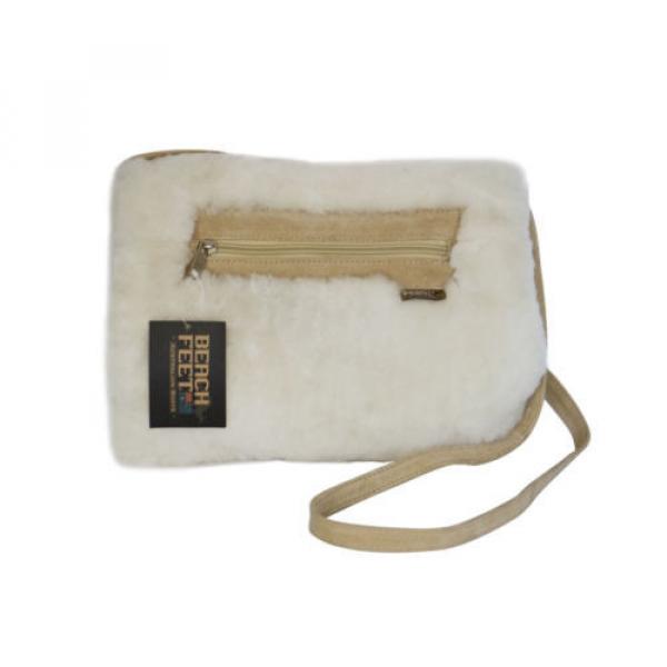 Beach Feet Australian sheepskin Handwarmer Purse Women Winter Shoulder Bag White #1 image