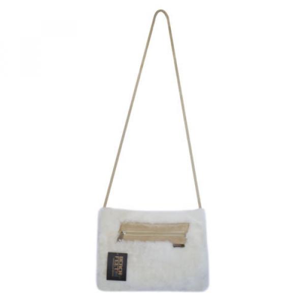 Beach Feet Australian sheepskin Handwarmer Purse Women Winter Shoulder Bag White #2 image