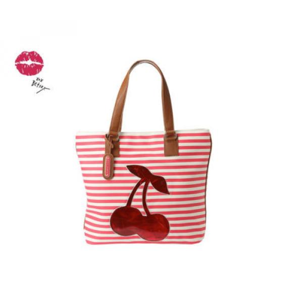 $88.00 NWT Betsey Johnson Cut It Out Tote Shoulder Beach Bag Fashion Cherry - #2 image