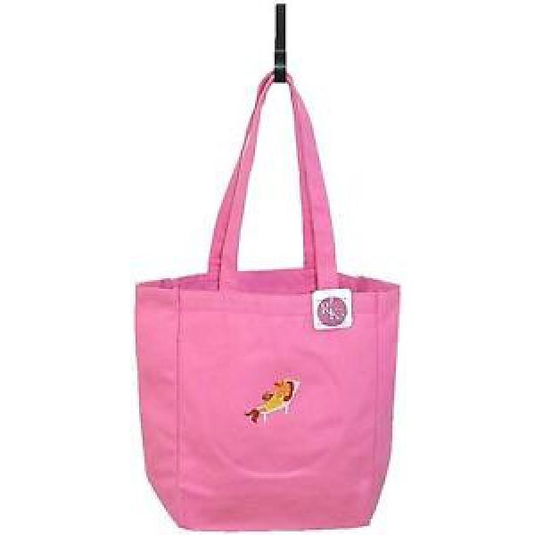 Funny Beach Fish Tanning Monogram Bag Pink Cotton Canvas Tote Tropical Vacation #1 image