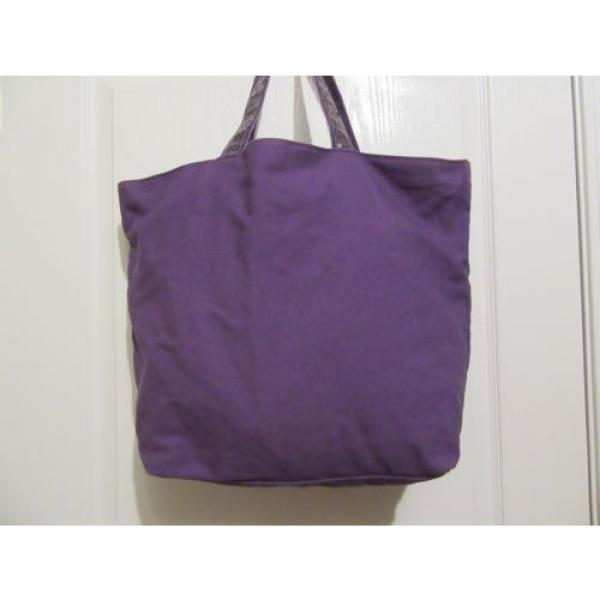 Vera Wang tote bag beach overnight bag Purple Canvas sequins #4 image