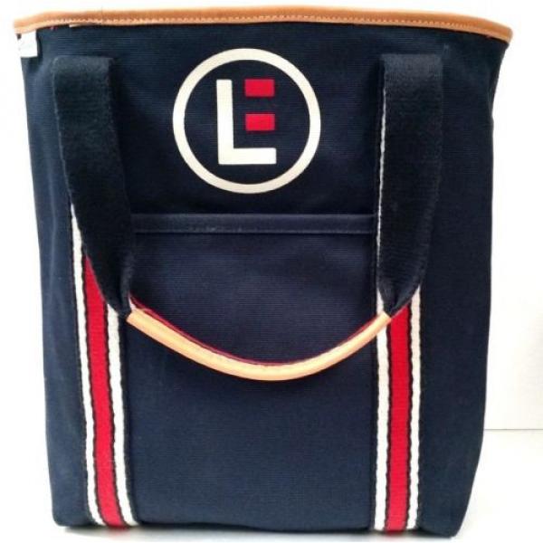 Lands End Sport Canvas Tote Bag Open Top Large Blue Red Beach Work School Colleg #1 image