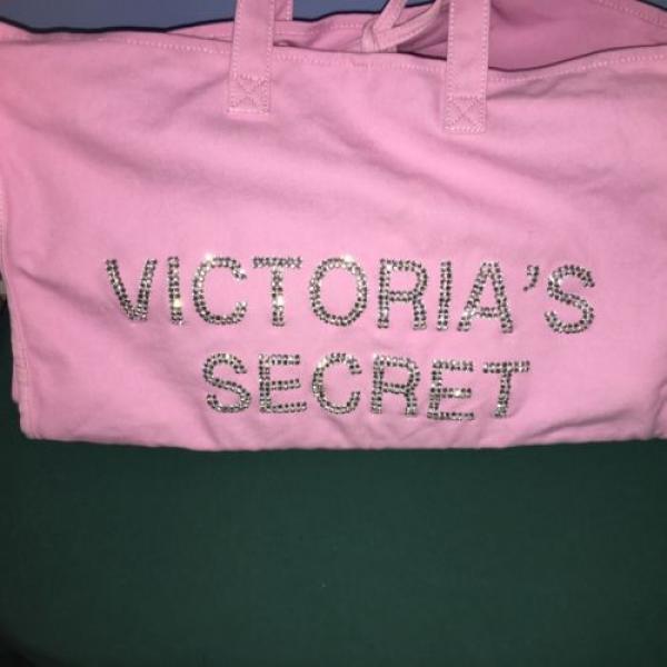 Victoria Secret Light Pink Embellished Beach Tote Bag Purse GUC #3 image