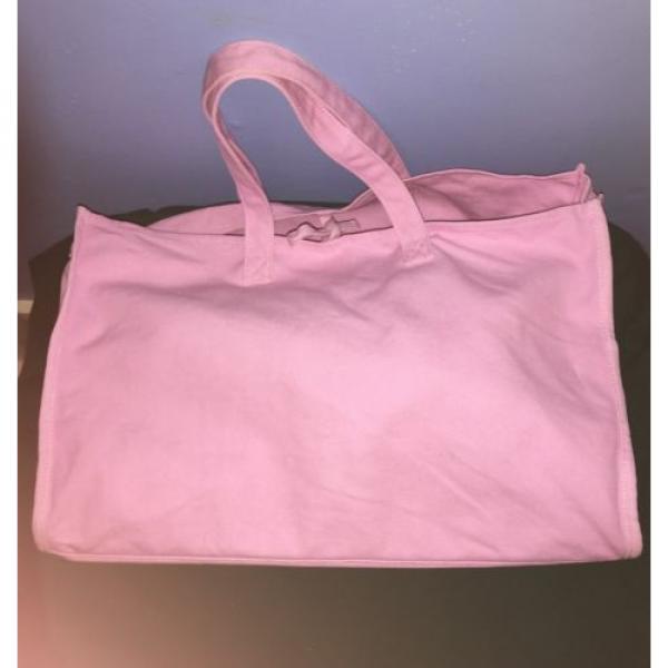 Victoria Secret Light Pink Embellished Beach Tote Bag Purse GUC #4 image