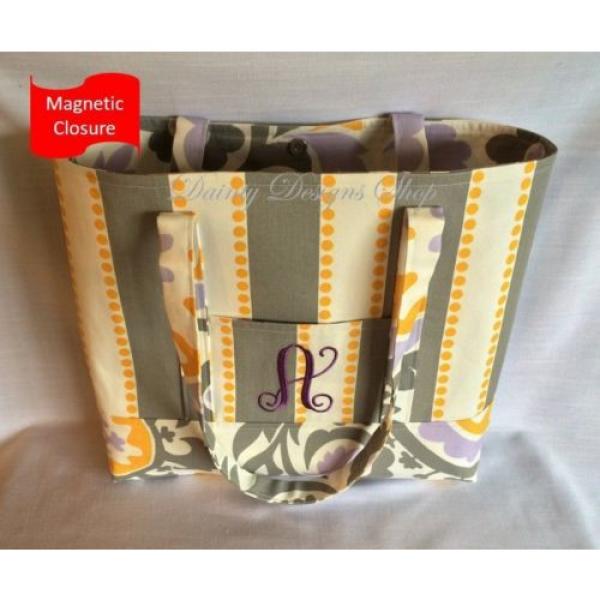 Custom Hand-Made Large Beach Bag with FREE MONOGRAM - You Select Material #1 image