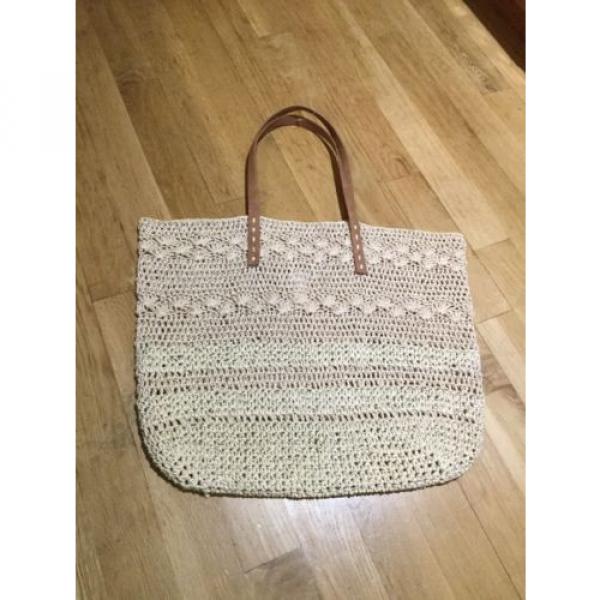 Large Merona Woven Straw Shoulder Bag Oversized Tan Giant Shopper/Beach #1 image