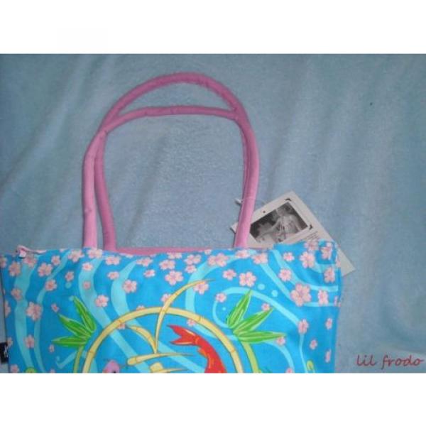 Large Blue Beach Bag Shopping Shoppers Tote Pool Gym Bag Waterproof Koi Fish #5 image