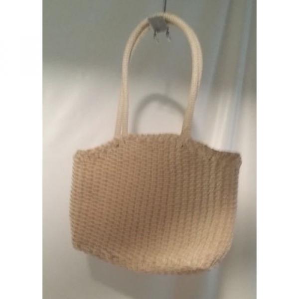 Purse Rusk Straw Beach Bag Top Close Zipper inside Pocket Woven Lined #1 image